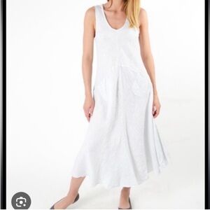 Luna Luz Lagenlook Striped Linen tank dress size Small Oversized